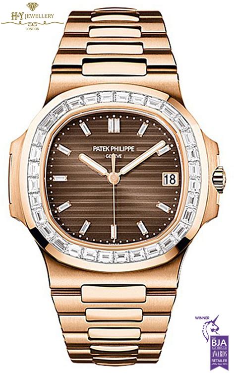 patek philippe nautilus rose gold|Patek Philippe Nautilus with diamonds.